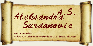 Aleksandra Surdanović vizit kartica